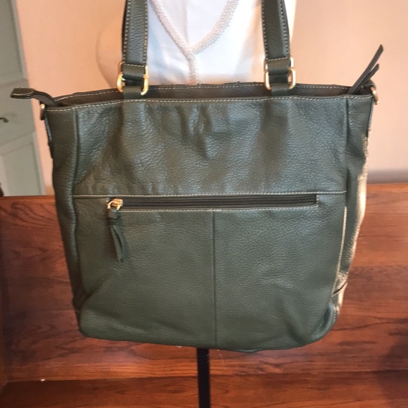 a.n.a GREEN LEATHER SHOULDER BAG - Picture 6 of 11